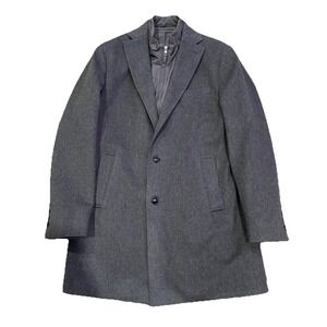 Peter Millar MF24XZ57 Oxford Wool Men's Gray City Coat Jacket Sz US 40 $1295